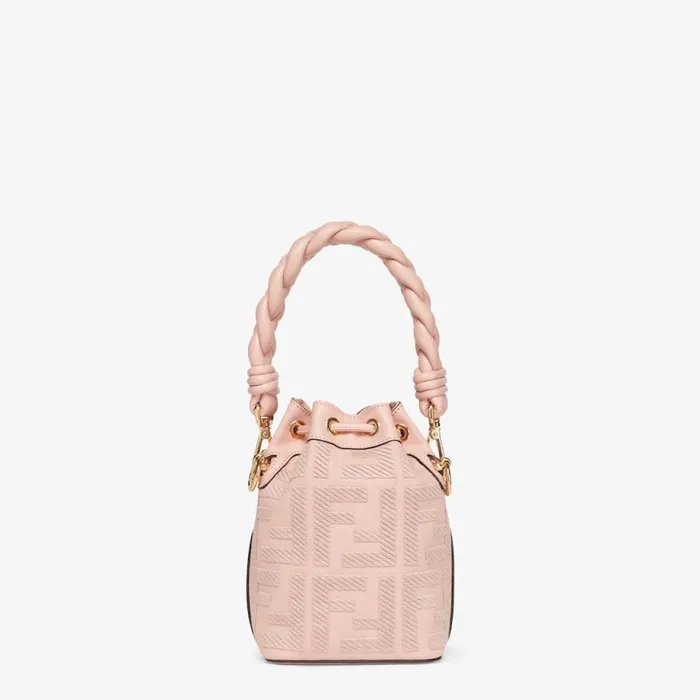 Woman Pink Ff Canvas MiniBag Pink Fendi Mini Bags