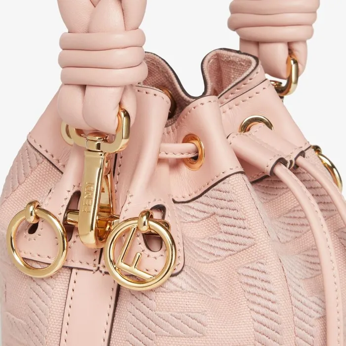 Woman Pink Ff Canvas MiniBag Pink Fendi Mini Bags