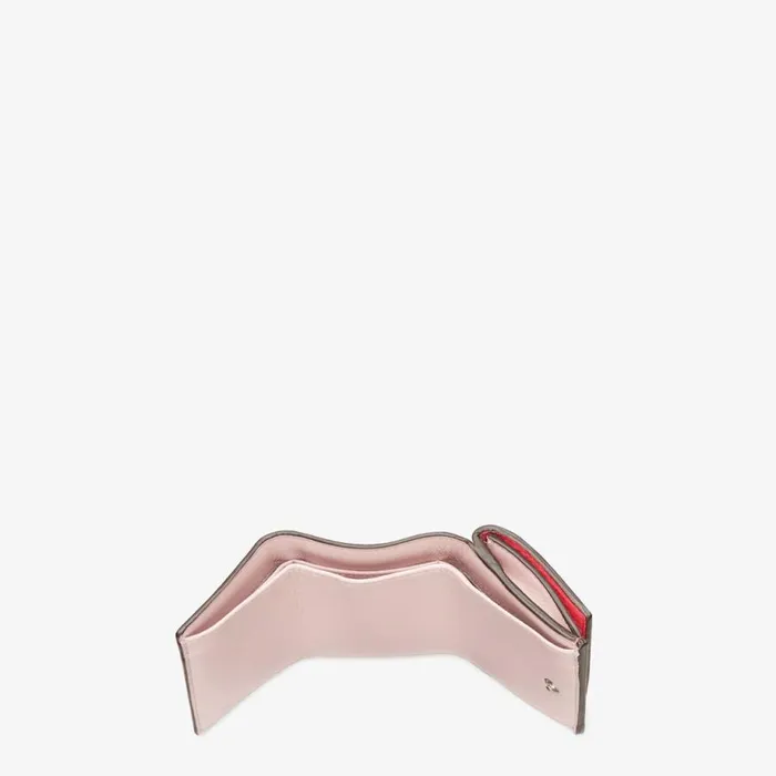 Woman Pink Leather Wallet Pink Fendi Wallets
