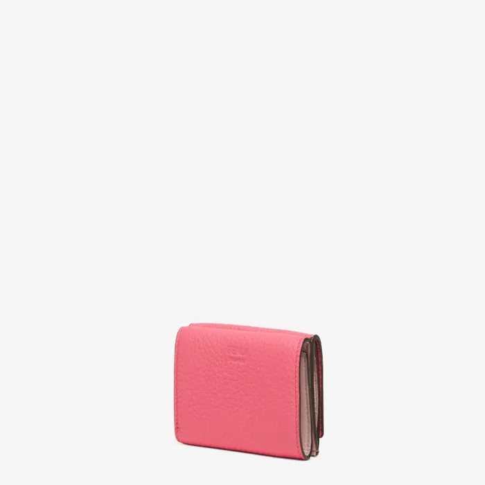 Woman Pink Leather Wallet Pink Fendi Wallets