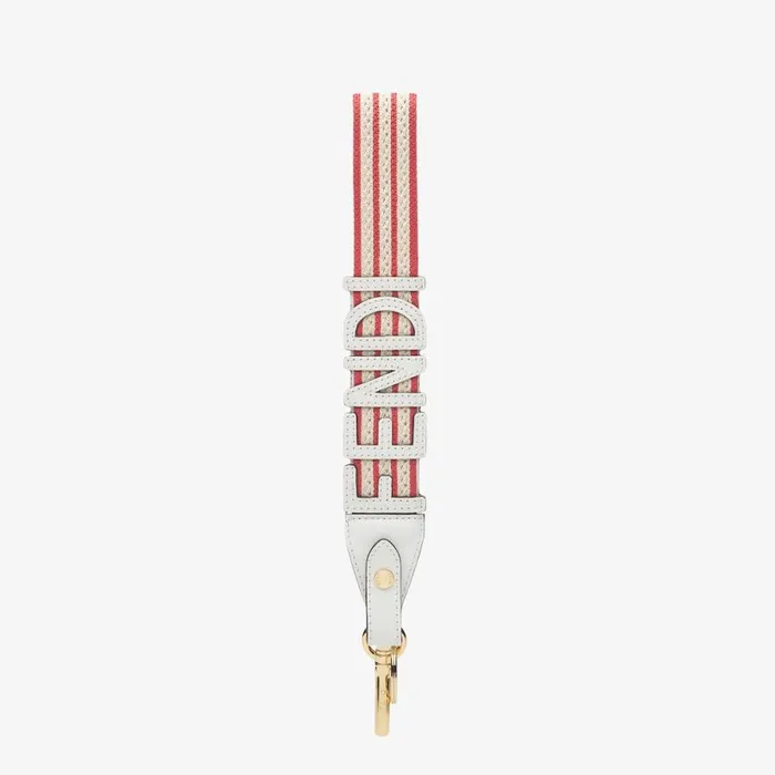 Woman Red And White Ribbon Key Case Red Fendi Tech And Lifestyle Accessories