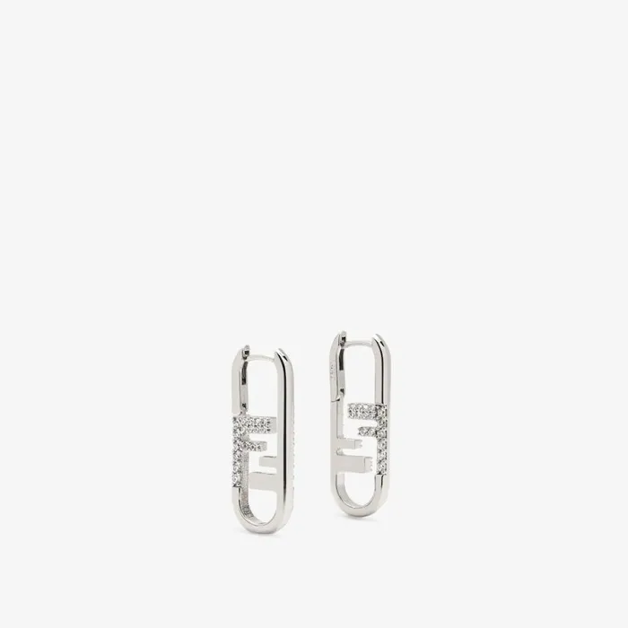 Woman SilverColoured Earrings Silver Fendi Earring and Brooches