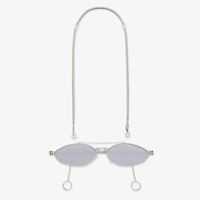 Woman SilverColoured Metal Sunglasses Gold Fendi Sunglasses