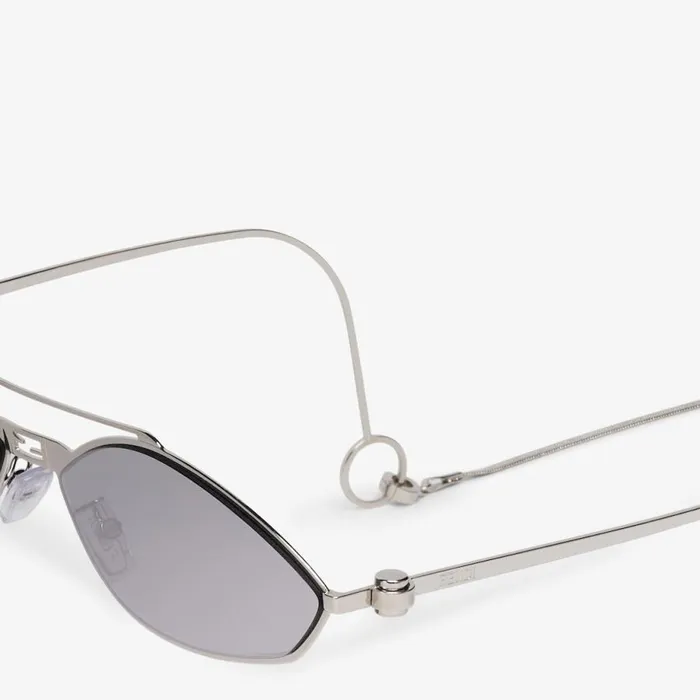 Woman SilverColoured Metal Sunglasses Gold Fendi Sunglasses