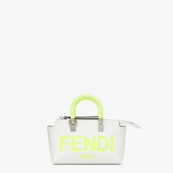 Woman Small White Leather Boston Bag White Fendi Mini Bags