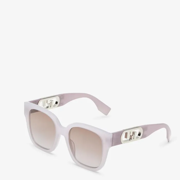 Woman Transparent Lilac Acetate Sunglasses Purple Fendi Sunglasses