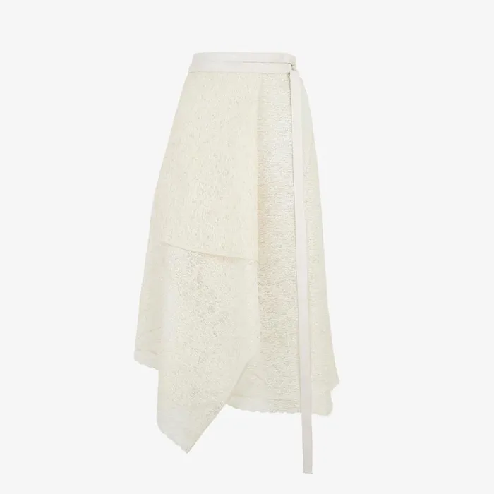 Woman White Lace Skirt White Fendi Skirts