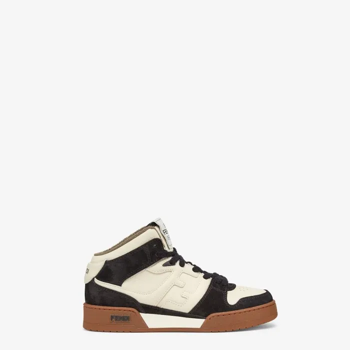 Woman White Leather HighTops White Fendi Sneakers