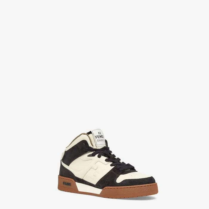 Woman White Leather HighTops White Fendi Sneakers