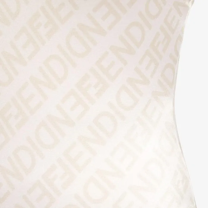 Woman White Lycra Swimsuit White Fendi Swimwear