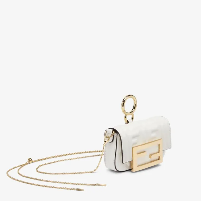 Woman White Nappa Leather Charm White Fendi Miniature Bags