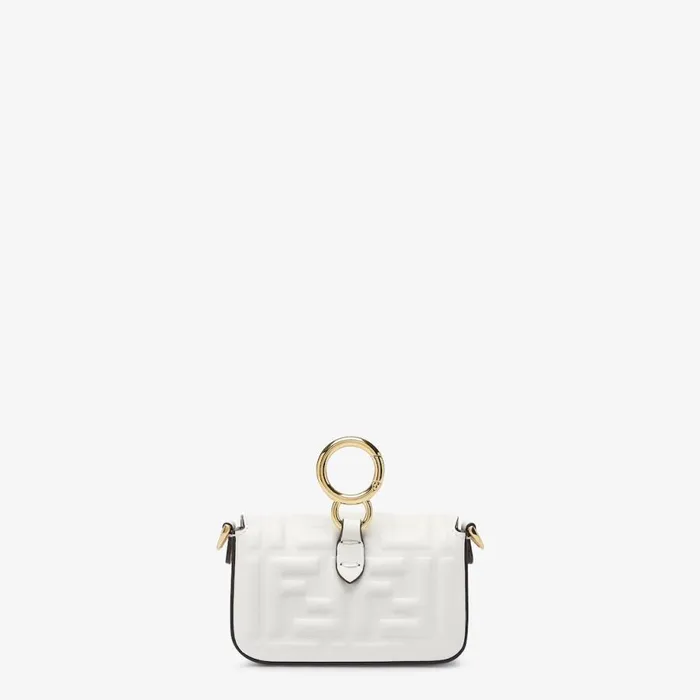 Woman White Nappa Leather Charm White Fendi Miniature Bags