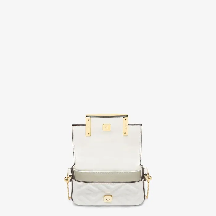 Woman White Nappa Leather Charm White Fendi Miniature Bags