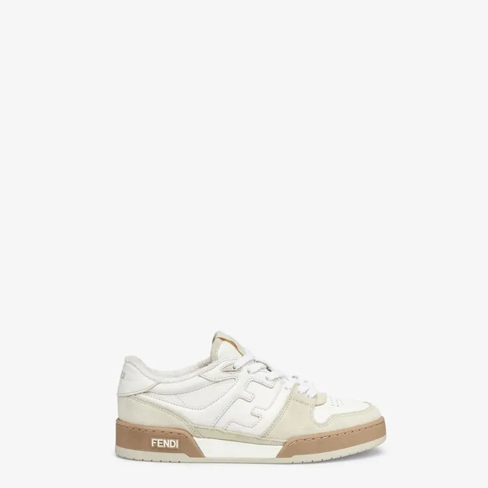 Woman White Suede Low Tops White Fendi Sneakers