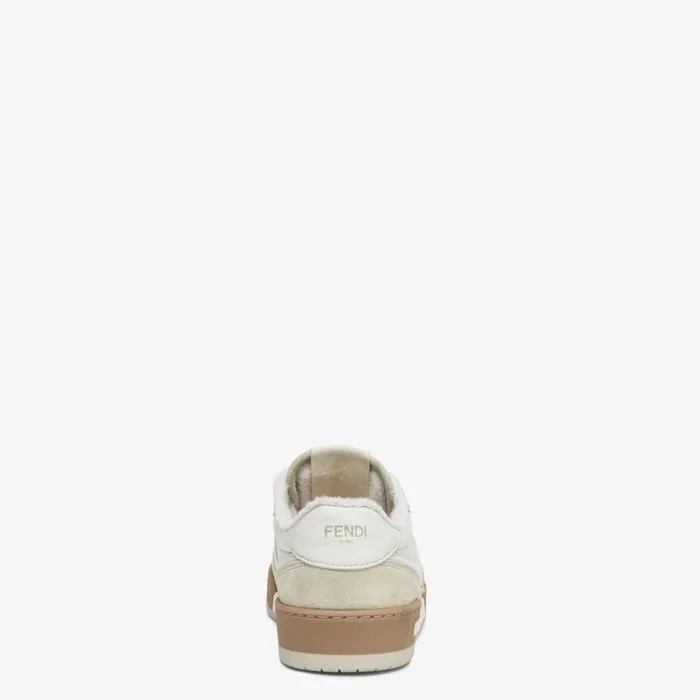 Woman White Suede Low Tops White Fendi Sneakers