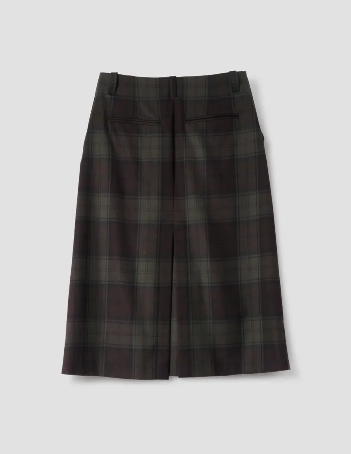 Women Back Vent Skirt Khaki Brown Margaret Howell Skirts