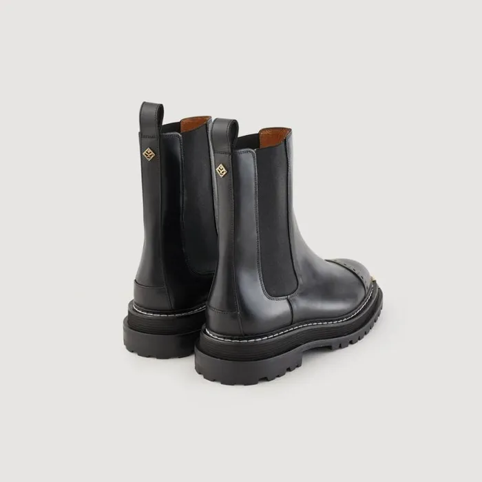 Women Boots SANDRO Ankle Boots With Notched Sole Black