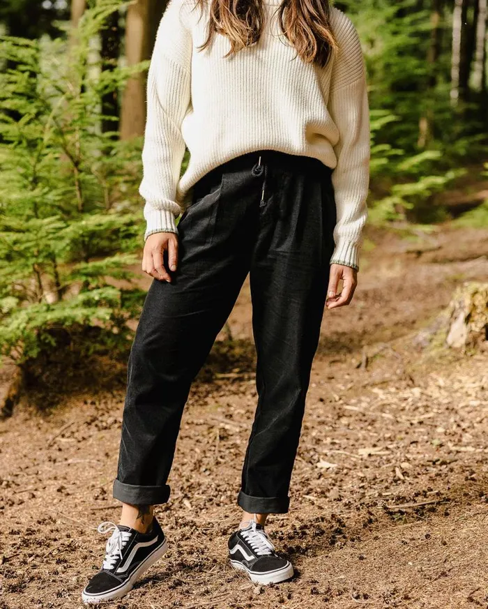 Women Bottoms Passenger Compass Recycled Corduroy Trouser Black Black