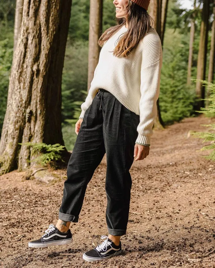 Women Bottoms Passenger Compass Recycled Corduroy Trouser Black Black