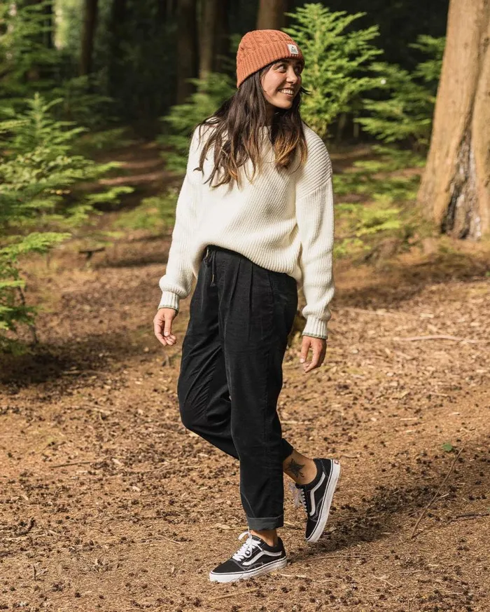 Women Bottoms Passenger Compass Recycled Corduroy Trouser Black Black