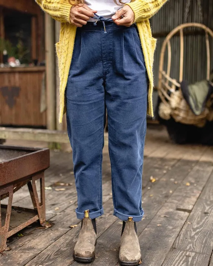 Women Bottoms Passenger Compass Recycled Corduroy Trouser Dark Denim Dark Denim