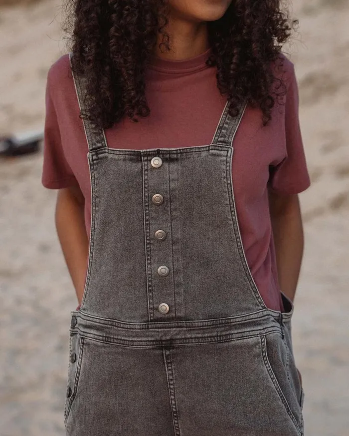 Women Bottoms Passenger Riverside Denim Short Dungarees Washed Black Denim Washed Black Denim