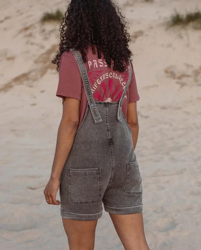 Women Bottoms Passenger Riverside Denim Short Dungarees Washed Black Denim Washed Black Denim