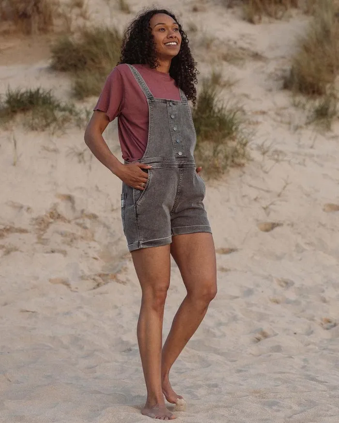 Women Bottoms Passenger Riverside Denim Short Dungarees Washed Black Denim Washed Black Denim