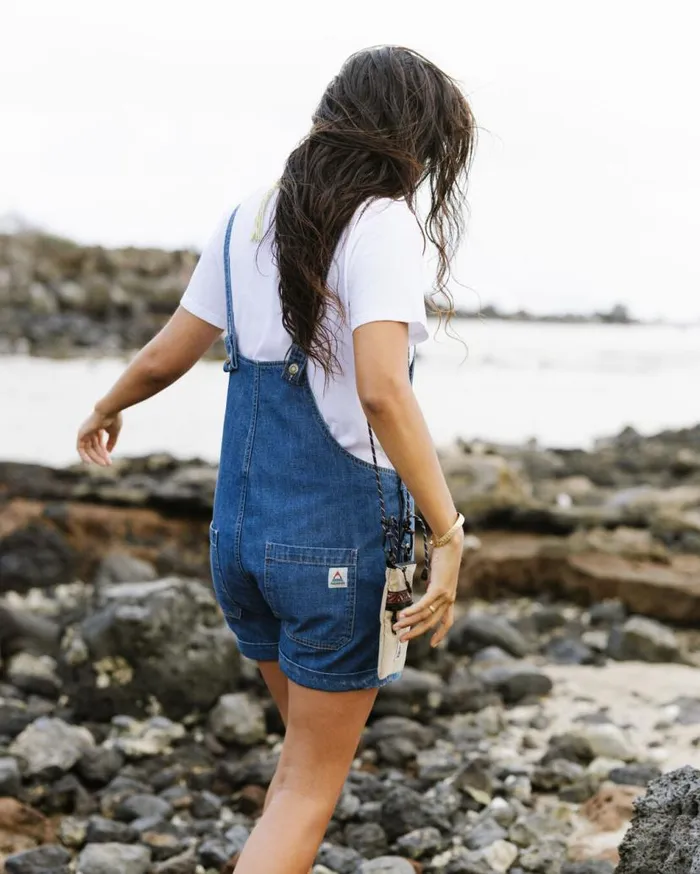Women Bottoms Passenger Riverside Denim Short Dungarees Washed Denim Washed Denim