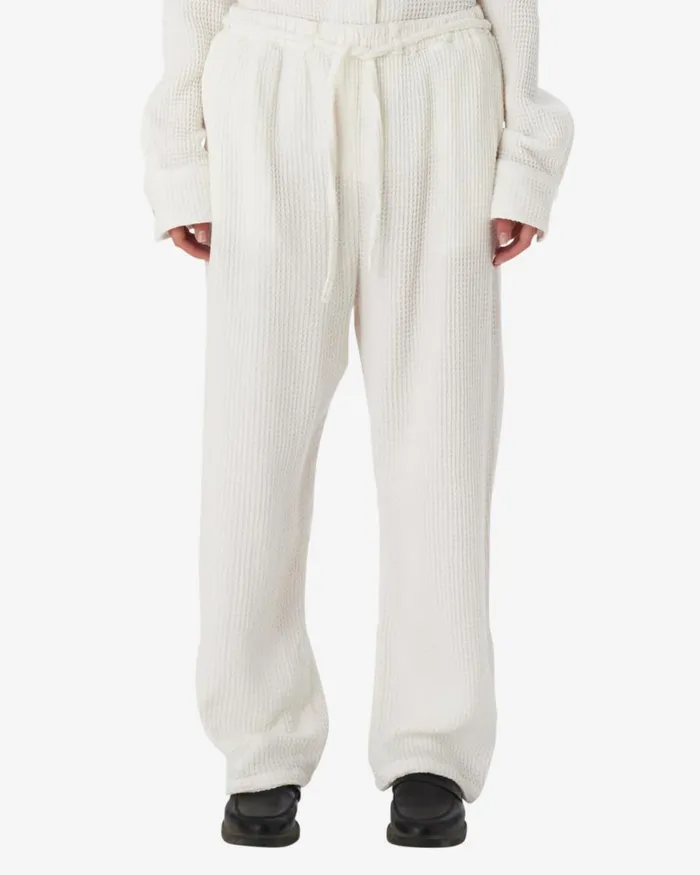 Women CAMILLE WAFFLE PANT Muted White OBEY Clothing BOTTOMS