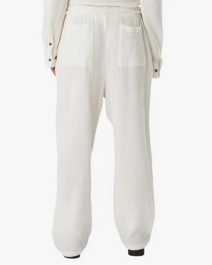 Women CAMILLE WAFFLE PANT Muted White OBEY Clothing BOTTOMS