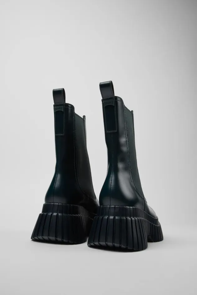 Women Camper Ankle Boots BCN Green Leather Chelsea Boots