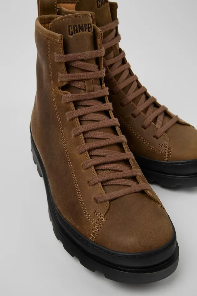 Women Camper Ankle Boots Brutus Brown Nubuck Boots