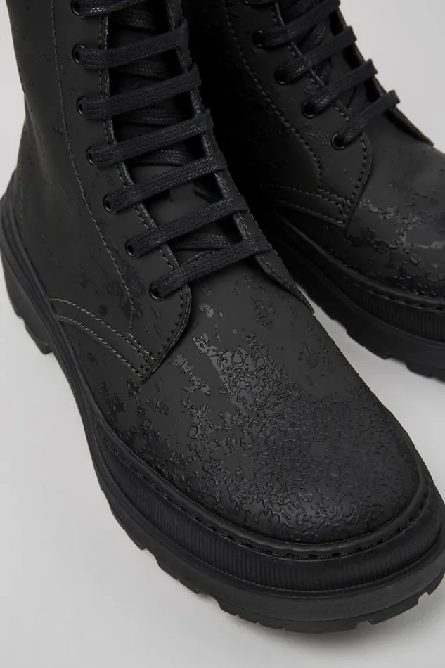 Women Camper Ankle Boots Brutus Trek MICHELIN Gray And Black Leather Boots