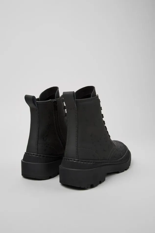 Women Camper Ankle Boots Brutus Trek MICHELIN Gray And Black Leather Boots