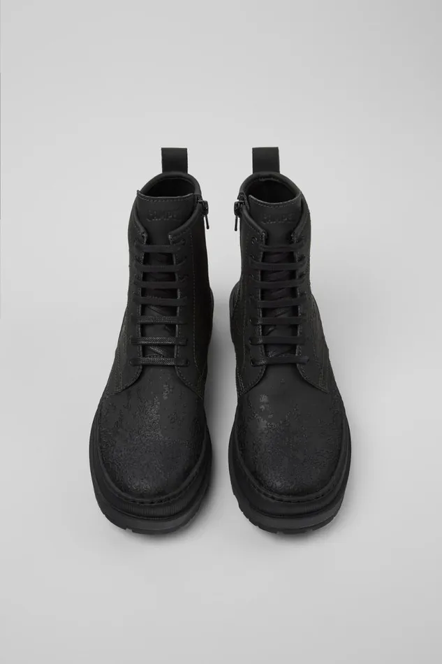 Women Camper Ankle Boots Brutus Trek MICHELIN Gray And Black Leather Boots