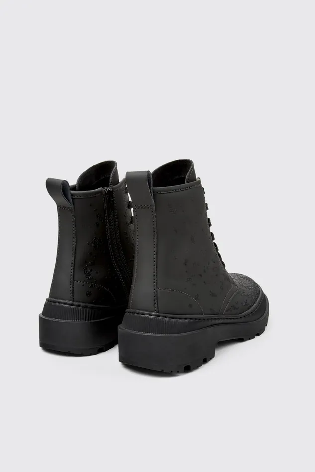 Women Camper Ankle Boots Brutus Trek MICHELIN Gray And Black Leather Boots