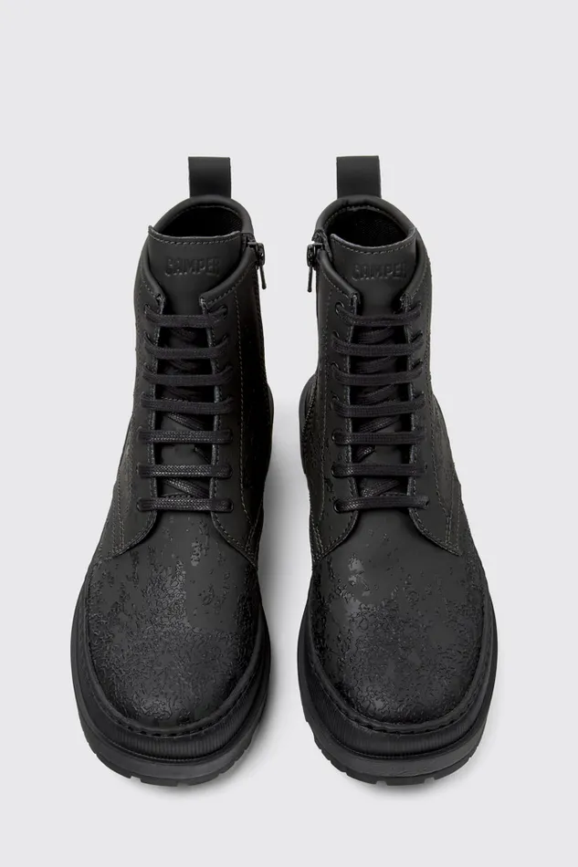 Women Camper Ankle Boots Brutus Trek MICHELIN Gray And Black Leather Boots