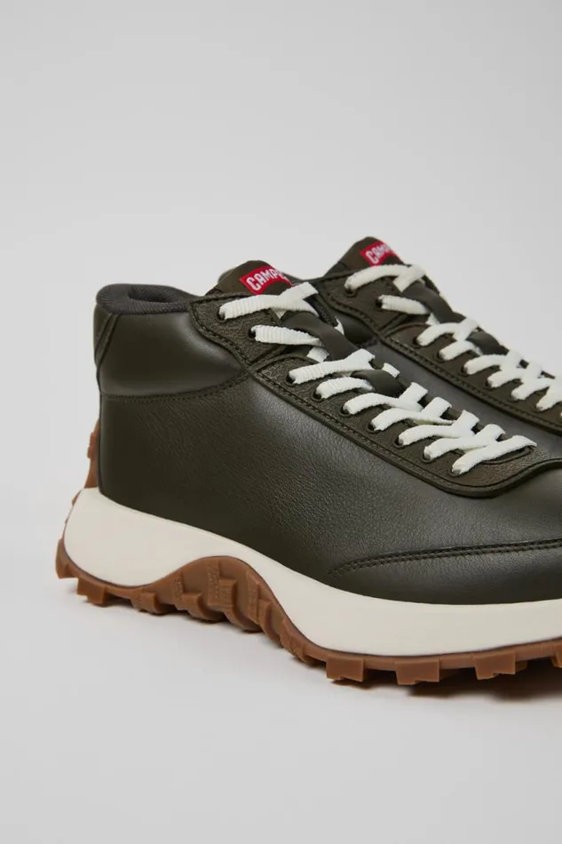 Women Camper Ankle Boots Drift Trail VIBRAM Green Leather Sneakers