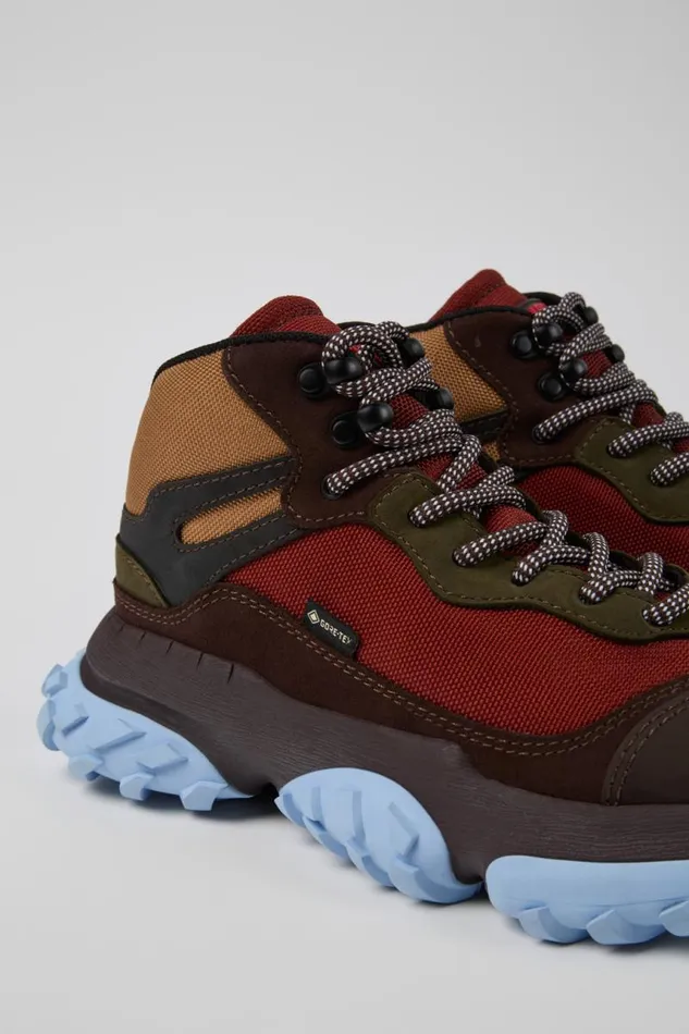 Women Camper Ankle Boots Karst Trek GORETEX Brown And Red Ankle Boots