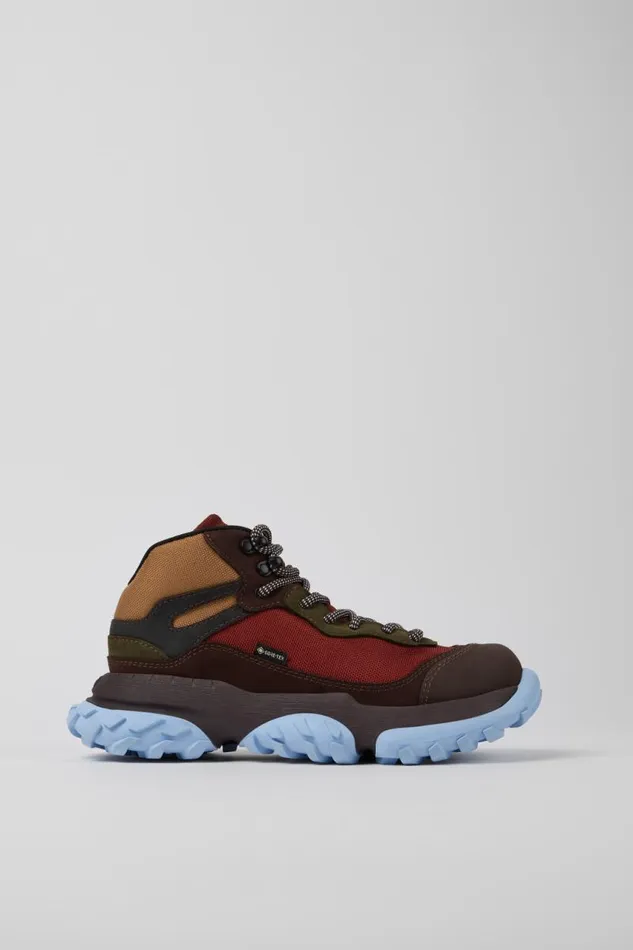 Women Camper Ankle Boots Karst Trek GORETEX Brown And Red Ankle Boots