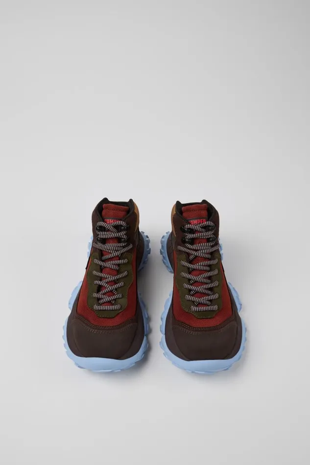 Women Camper Ankle Boots Karst Trek GORETEX Brown And Red Ankle Boots