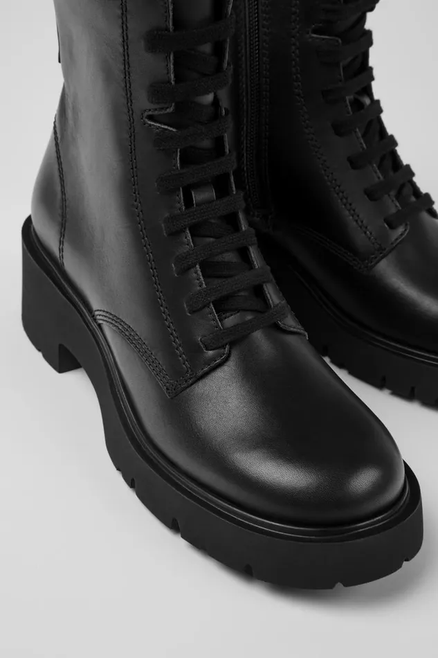 Women Camper Ankle Boots Milah Black Laceup Boots