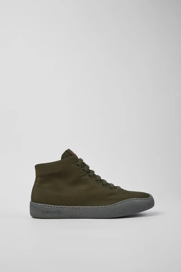 Women Camper Ankle Boots Peu Touring Green Textile Ankle Boots