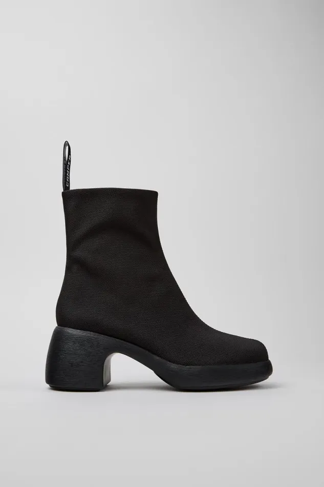 Women Camper Ankle Boots Thelma Black Textile Boots Women Camper Ankle Boots Thelma Black Textile Boots