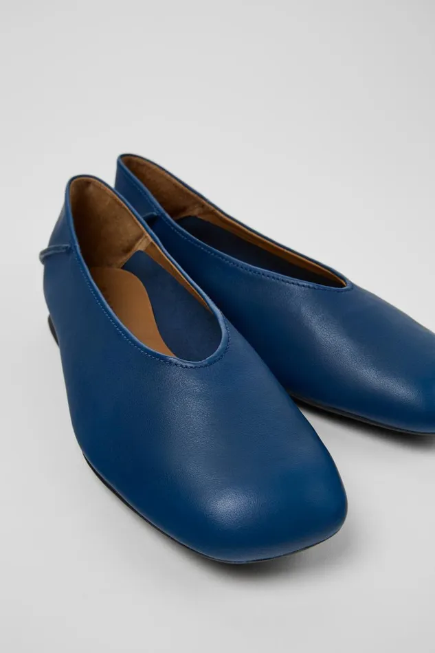Women Camper Ballerinas Casi Myra Blue Leather Ballerinas