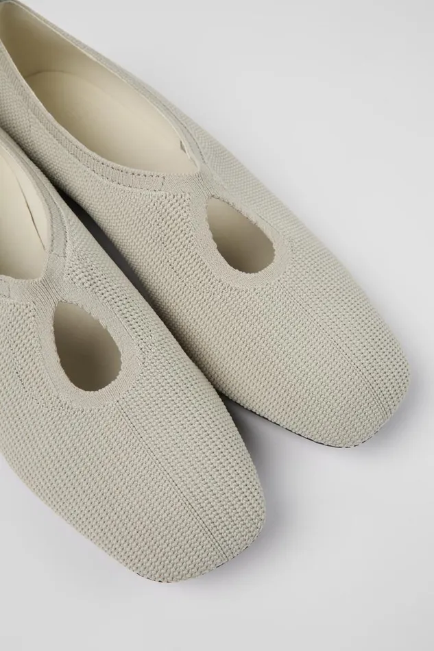 Women Camper Ballerinas Casi Myra Gray Onepiece Knit Ballerinas