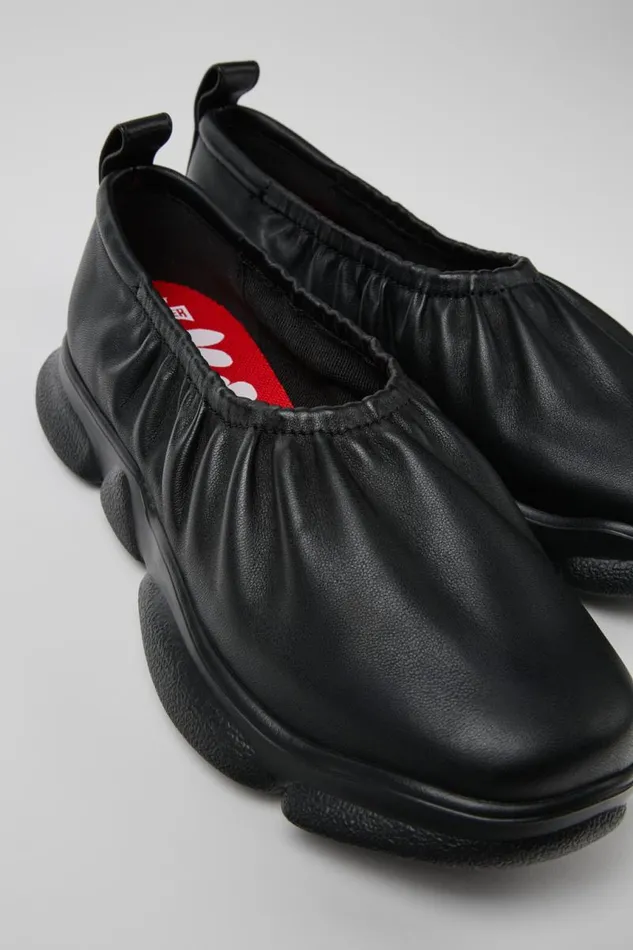 Women Camper Ballerinas Karst Black Leather Shoes