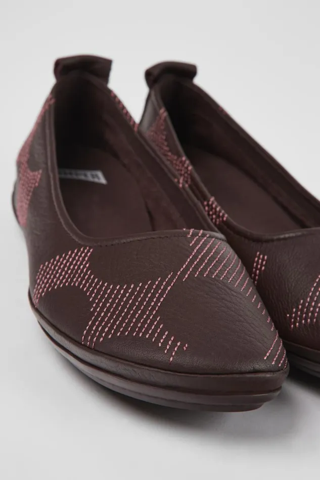 Women Camper Ballerinas Twins Multicolored Leather Ballerinas