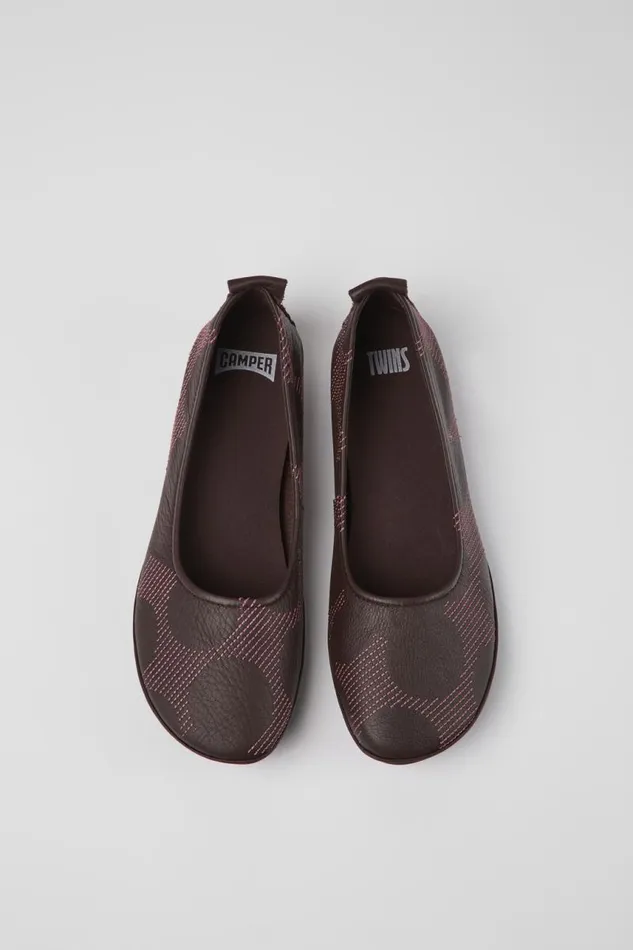 Women Camper Ballerinas Twins Multicolored Leather Ballerinas